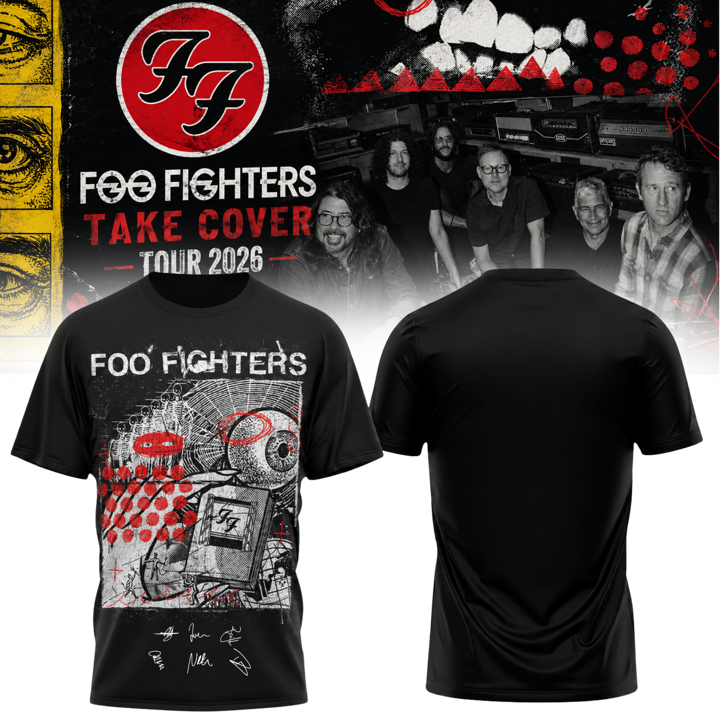 Foo Fighters ”Take Cover Tour 2026” Signature Limited Edition – Tshirt