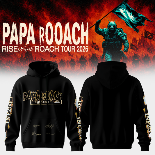 ,Papa Roach “Rise of the Roach World Tour 2026” Signature Limited Edition – Hoodie 2