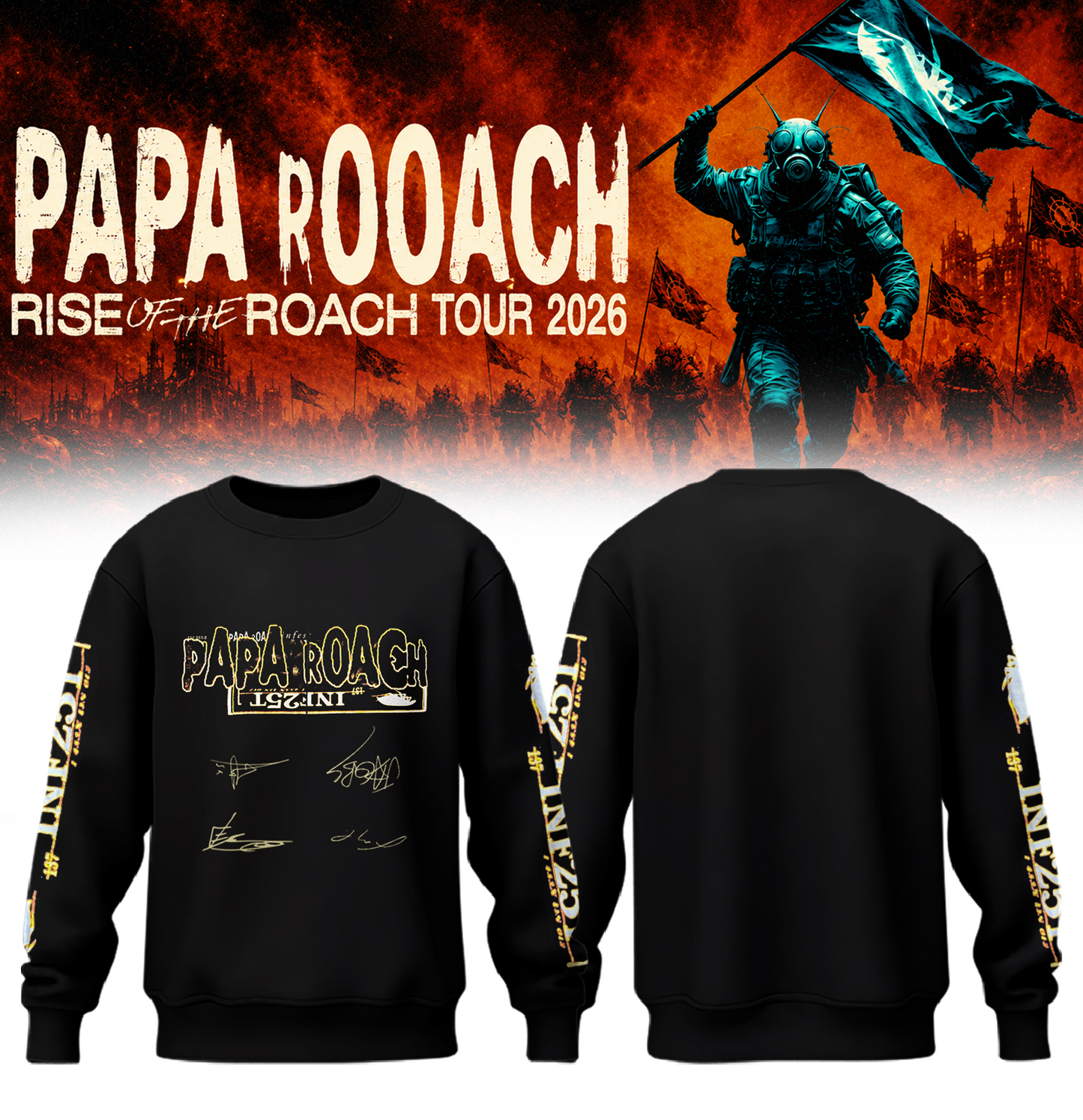 Papa Roach “Rise of the Roach World Tour 2026” Signature Limited Edition – Sweatshirt 6