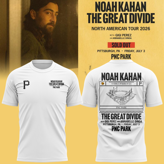 Limited Edition Pittsburgh Pirates x Noah Kahan White T-shirt 2026