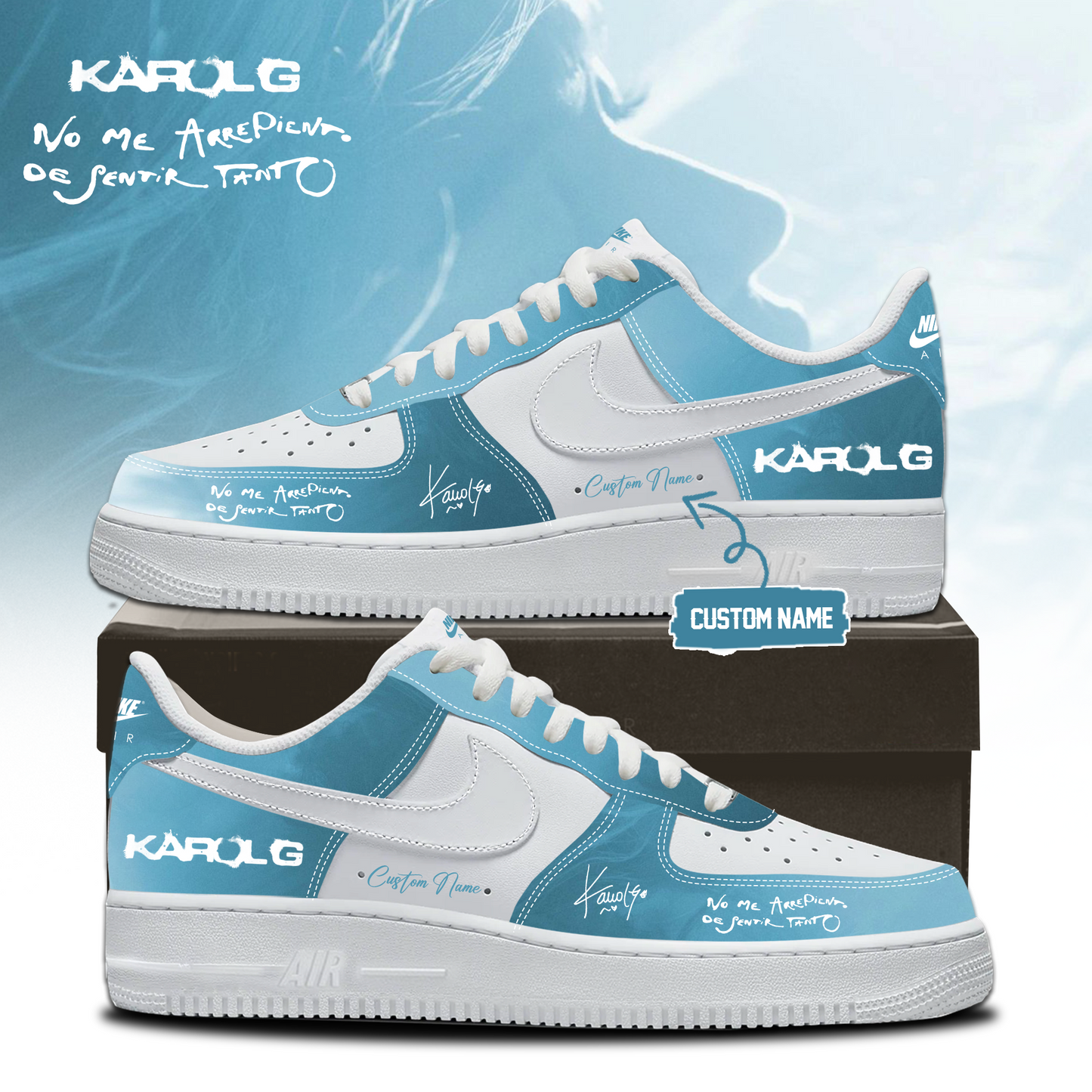 .KaRol G Album “NO ME ARREPIENTO DE SENTIR TANTO” 🩵 – Shoes 1-1