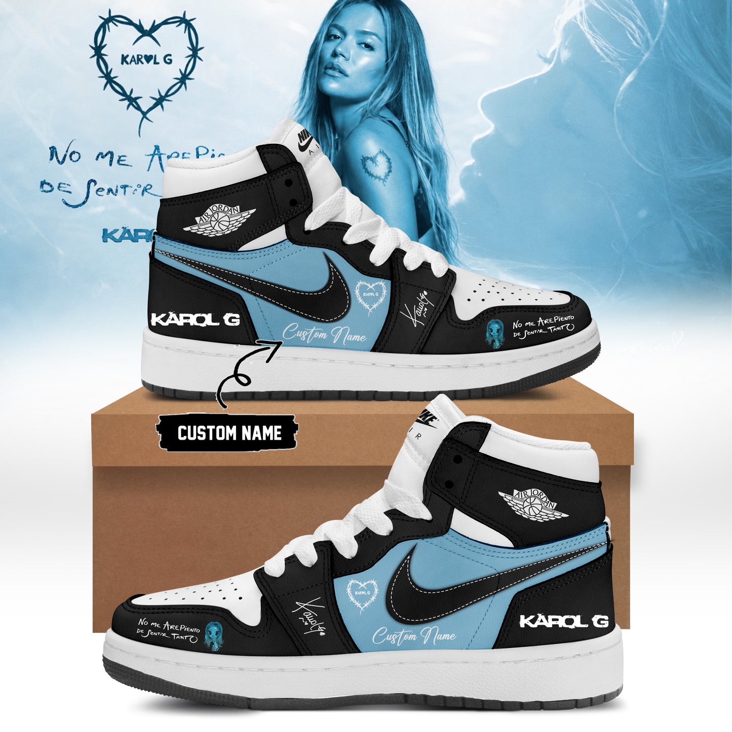 _Karol G “ NO ME ARREPIENTO DE SENTIR TANTO ” 🩵 Signature Limited Edition – Shoes 7
