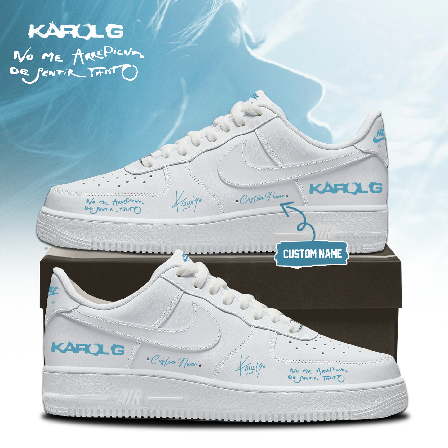 .KaRol G Album “NO ME ARREPIENTO DE SENTIR TANTO” 🩵 – Shoes 3-2
