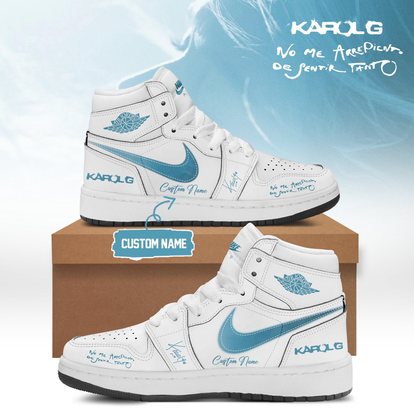 .KaRol G Album “NO ME ARREPIENTO DE SENTIR TANTO” 🩵 – Shoes 3-4