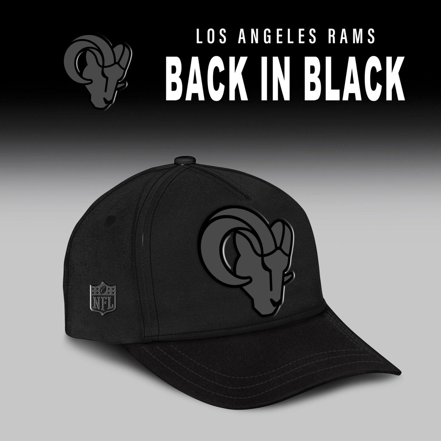 Los Angeles Rams 2025 Back In Black Edition Combo Hoodie Jogger And AF1 Low Top Sneaker For Fan