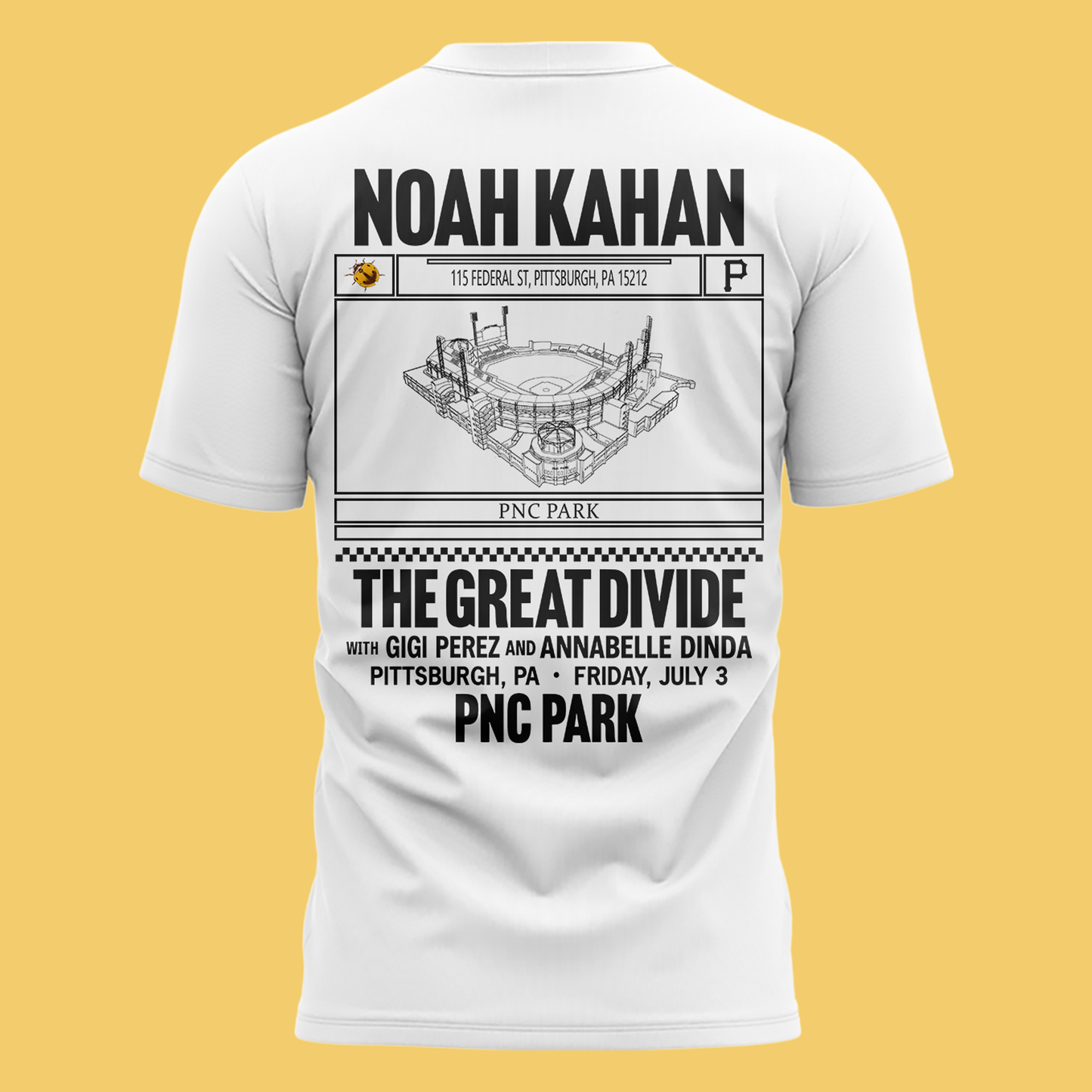 Limited Edition Pittsburgh Pirates x Noah Kahan White T-shirt 2026