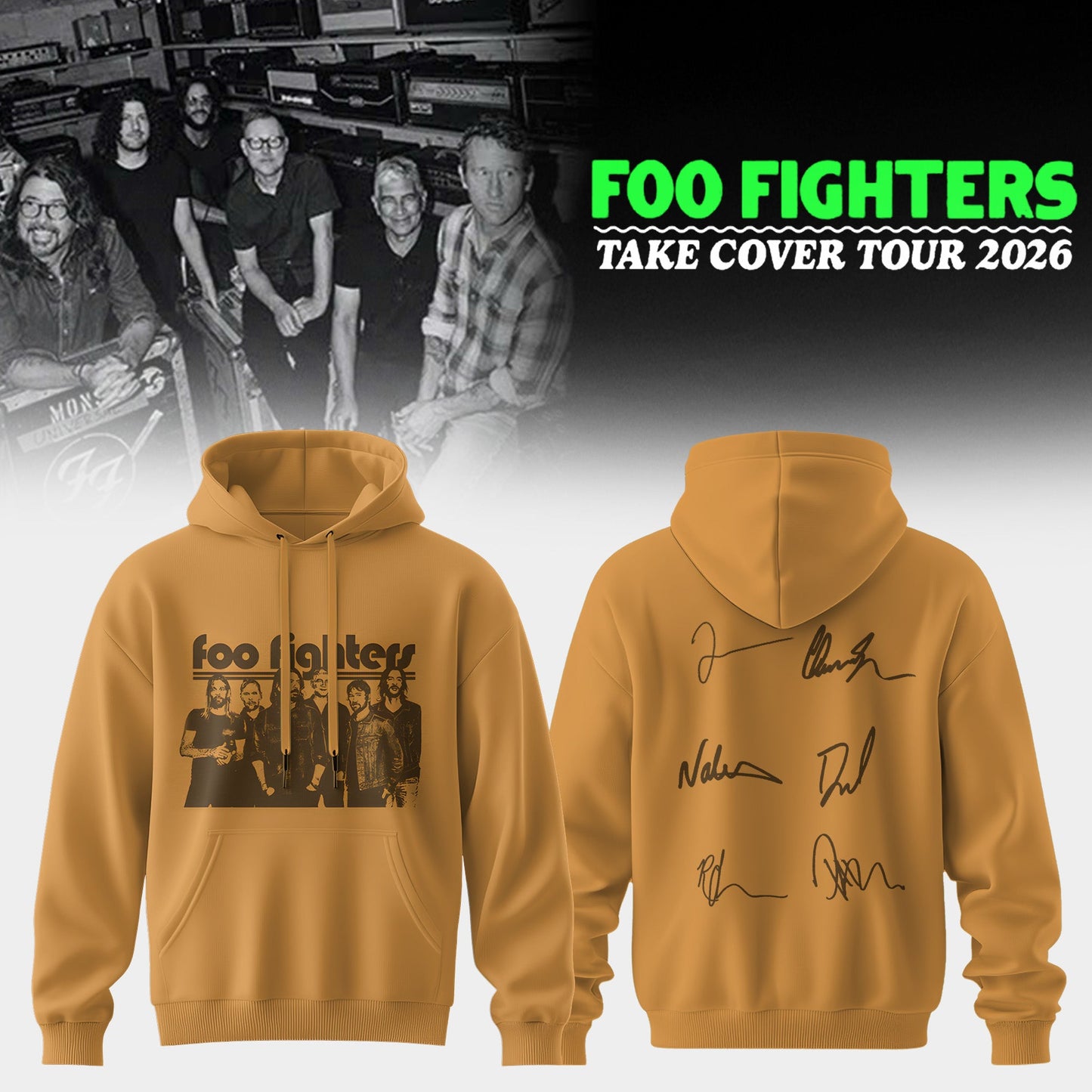 ..Foo Fighters ”Take Cover Tour 2026” Limited Edition Signature - Hoodie