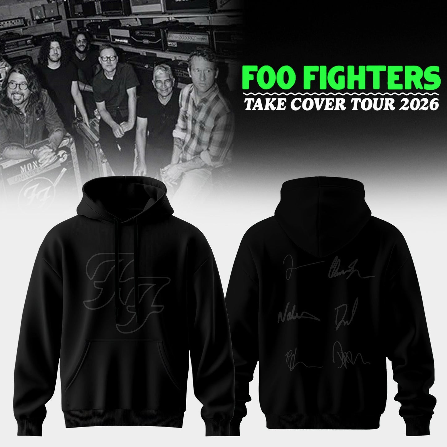 ..Foo Fighters ”Take Cover Tour 2026” Limited Edition Signature - Hoodie