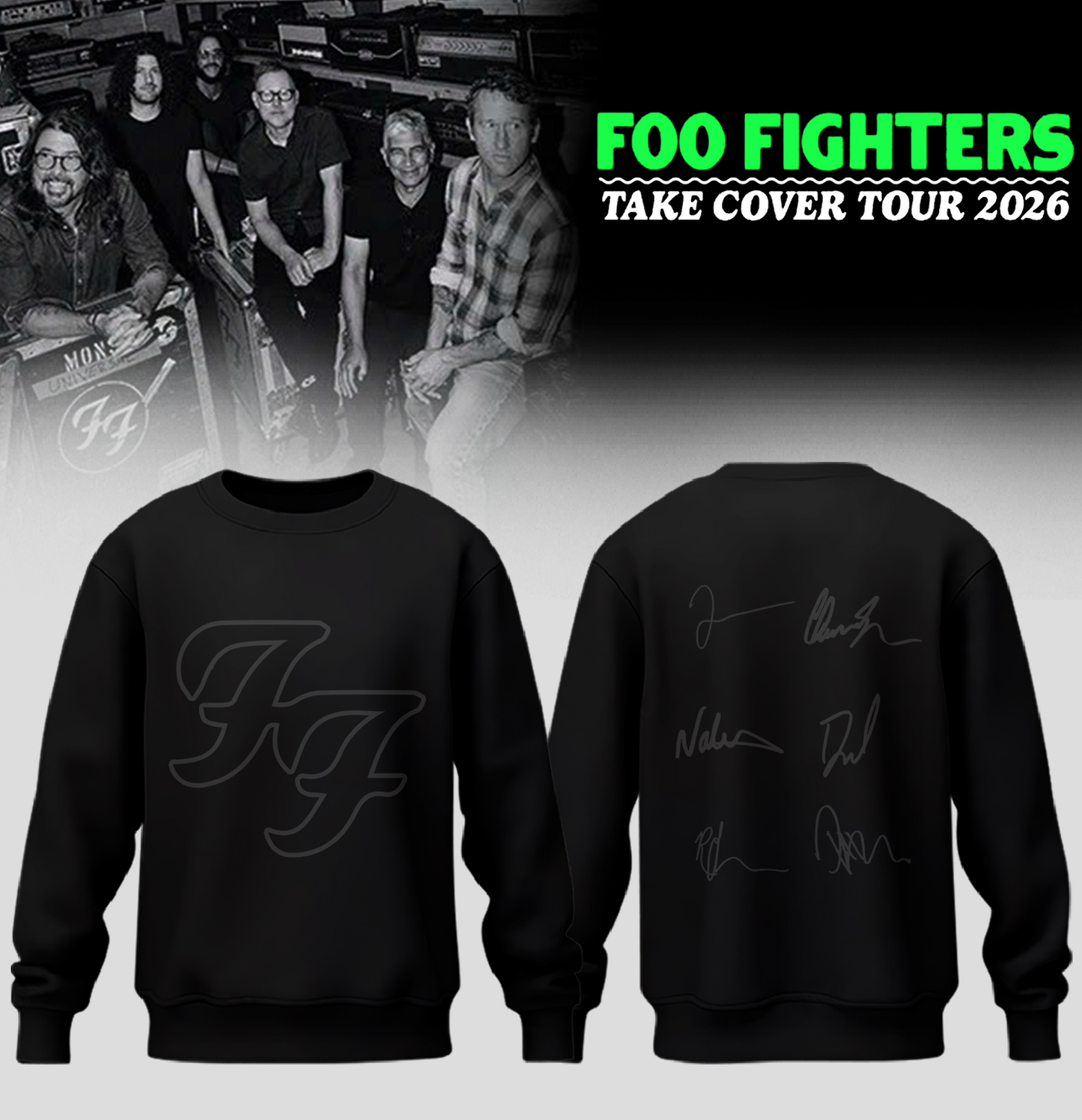 .Foo Fighters ”Take Cover Tour 2026” Limited Edition Signature – Sweatshirt