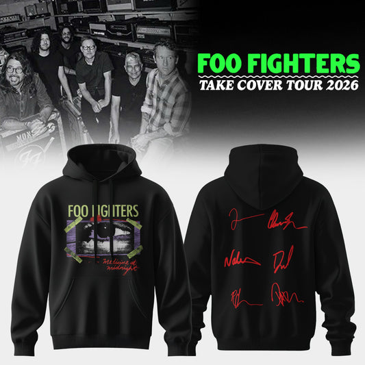 ..Foo Fighters ”Take Cover Tour 2026” Limited Edition Signature - Hoodie