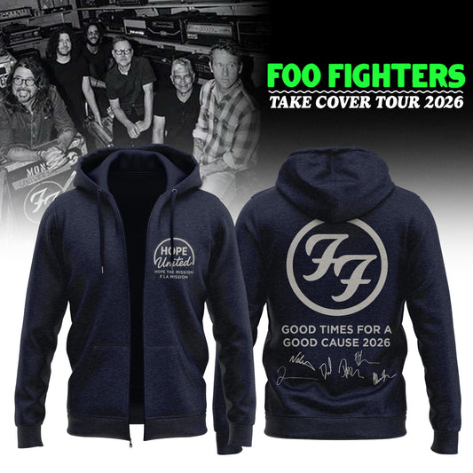 ...Foo Fighters ”Take Cover Tour 2026” Limited Edition Signature - Zip Hoodie