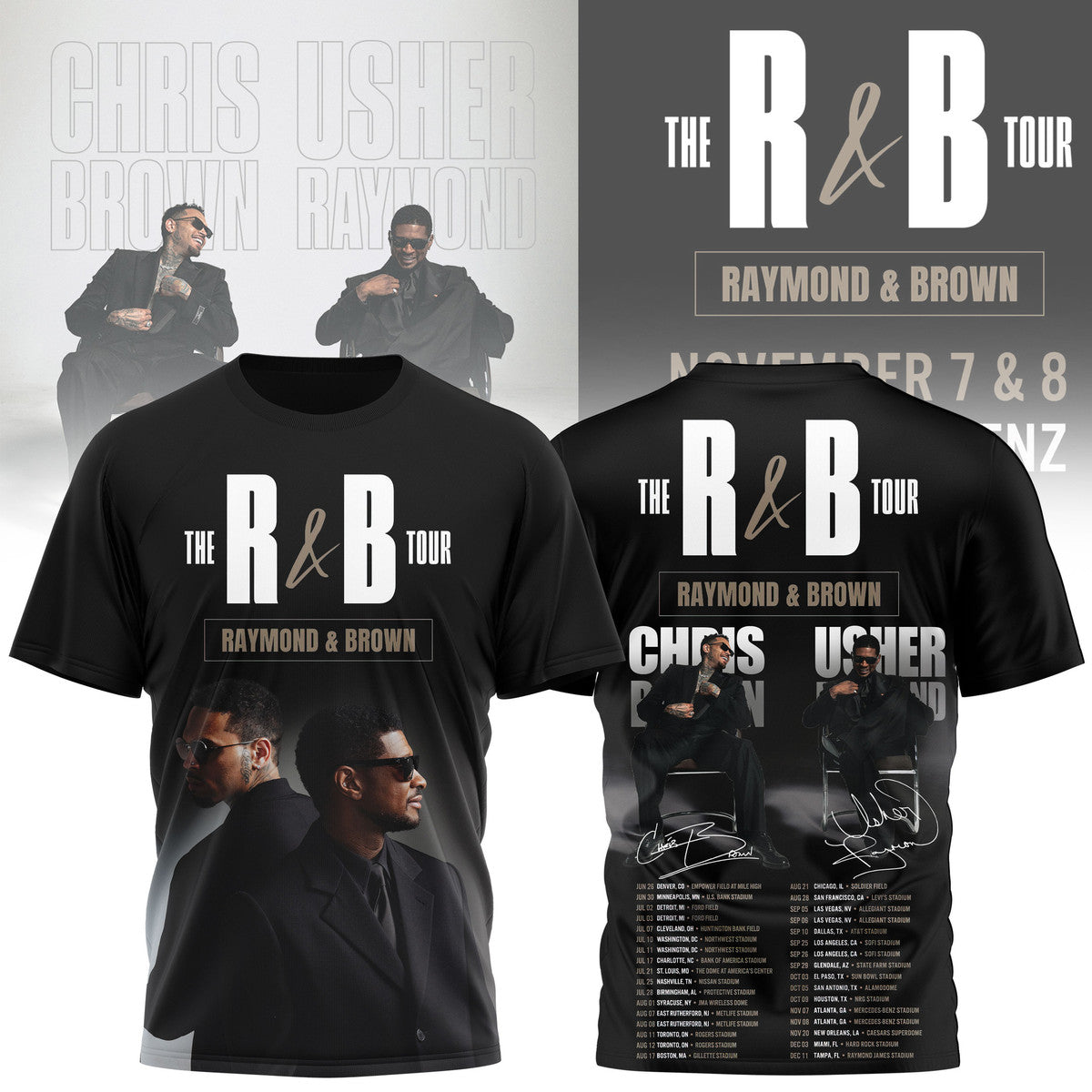 Usher & Chris Brown: The R&B Tour 2026- Limited Edition T-shirt