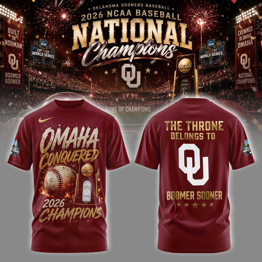 Oklahoma NCAA Basbeball Champions ’26 Limited Edition Red Tshirt