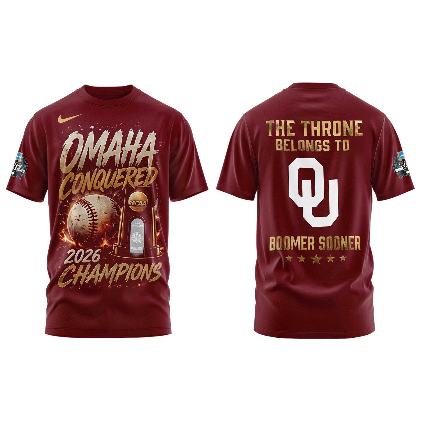 Oklahoma NCAA Basbeball Champions ’26 Limited Edition Red Tshirt