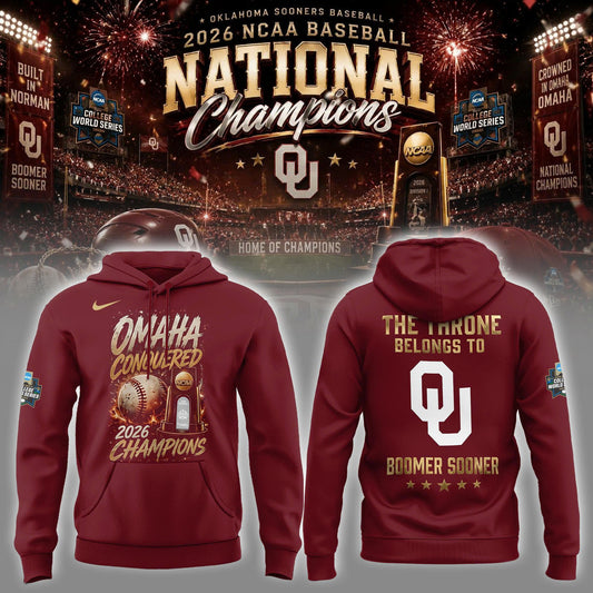 Oklahoma NCAA Basbeball Champions ’26 Limited Edition Red Hoodie