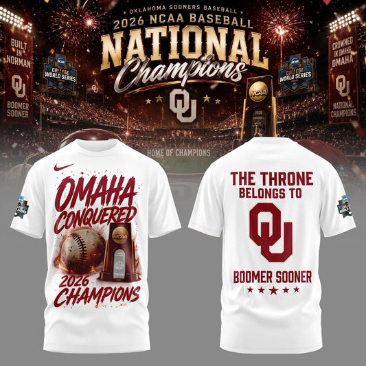 Oklahoma NCAA Basbeball Champions ’26 Limited Edition White Tshirt