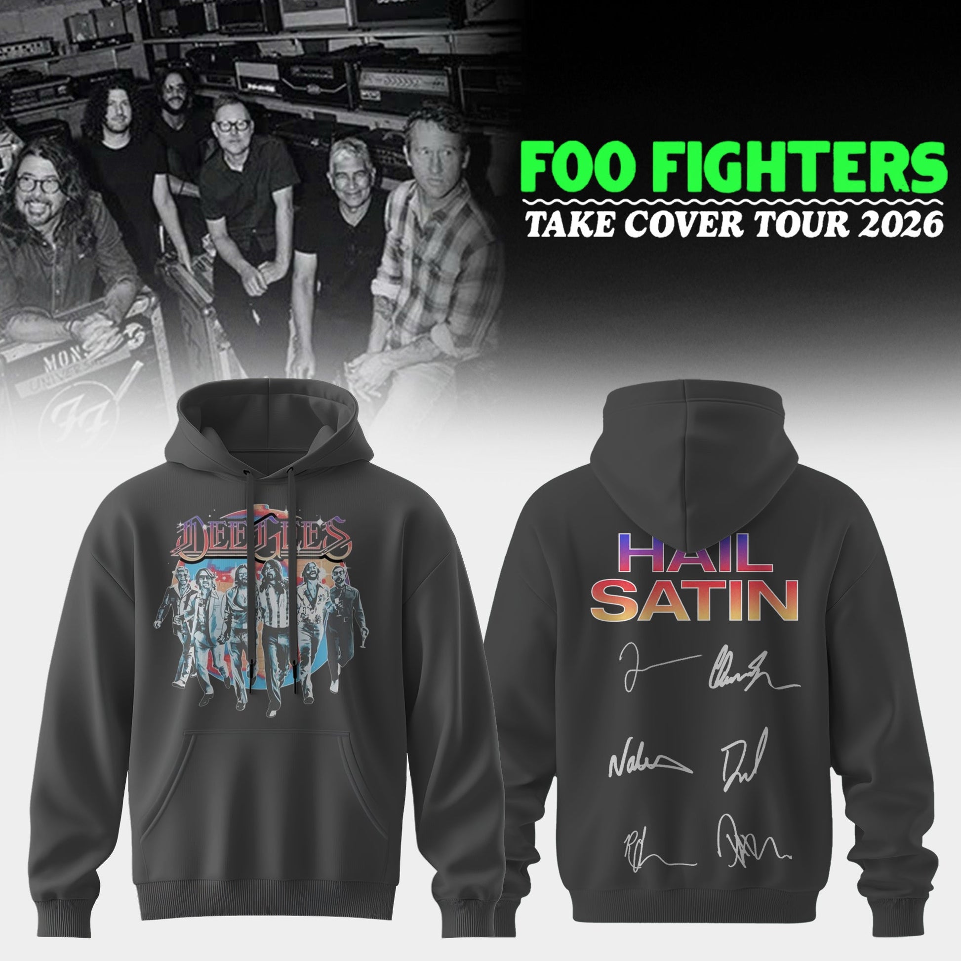 ..Foo Fighters ”Take Cover Tour 2026” Limited Edition Signature - Hoodie