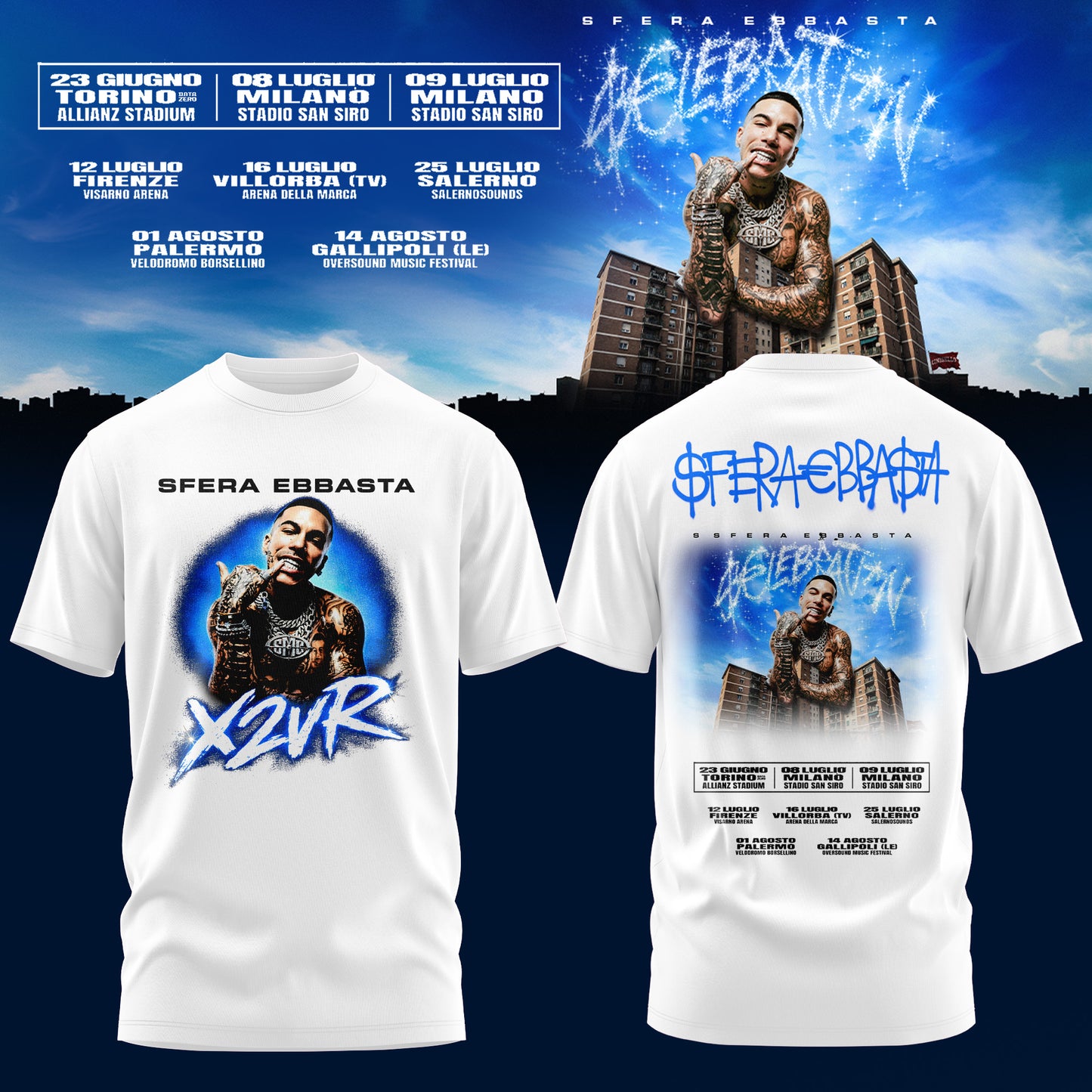 Sfera Ebbasta $€LEBRAT10N – Estate 2026 Tour T-Shirt 6