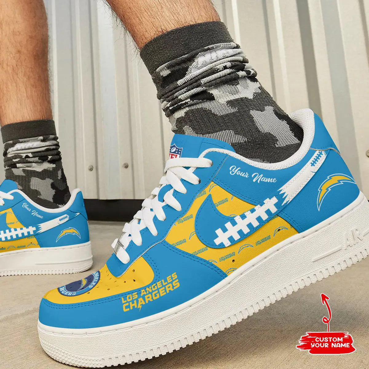 Los Angeles Chargers AF1 Casual Sneakers Comfortable Outdoor Sports Trainers