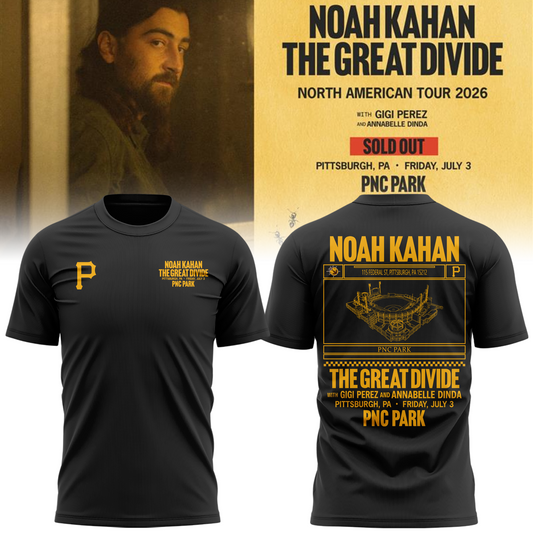 Limited Edition Pittsburgh Pirates x Noah Kahan Dark Gray T-shirt 2026