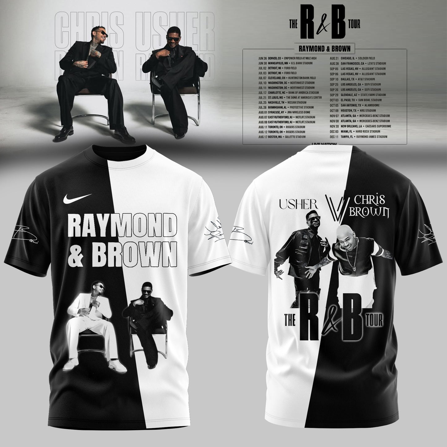 Usher & Chris Brown: The R&B Tour 2026- Limited Edition T-shirt