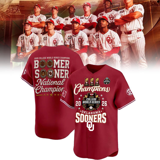 Limited Edition Oklahoma Baseball 2026 National Champions Baseball Jersey