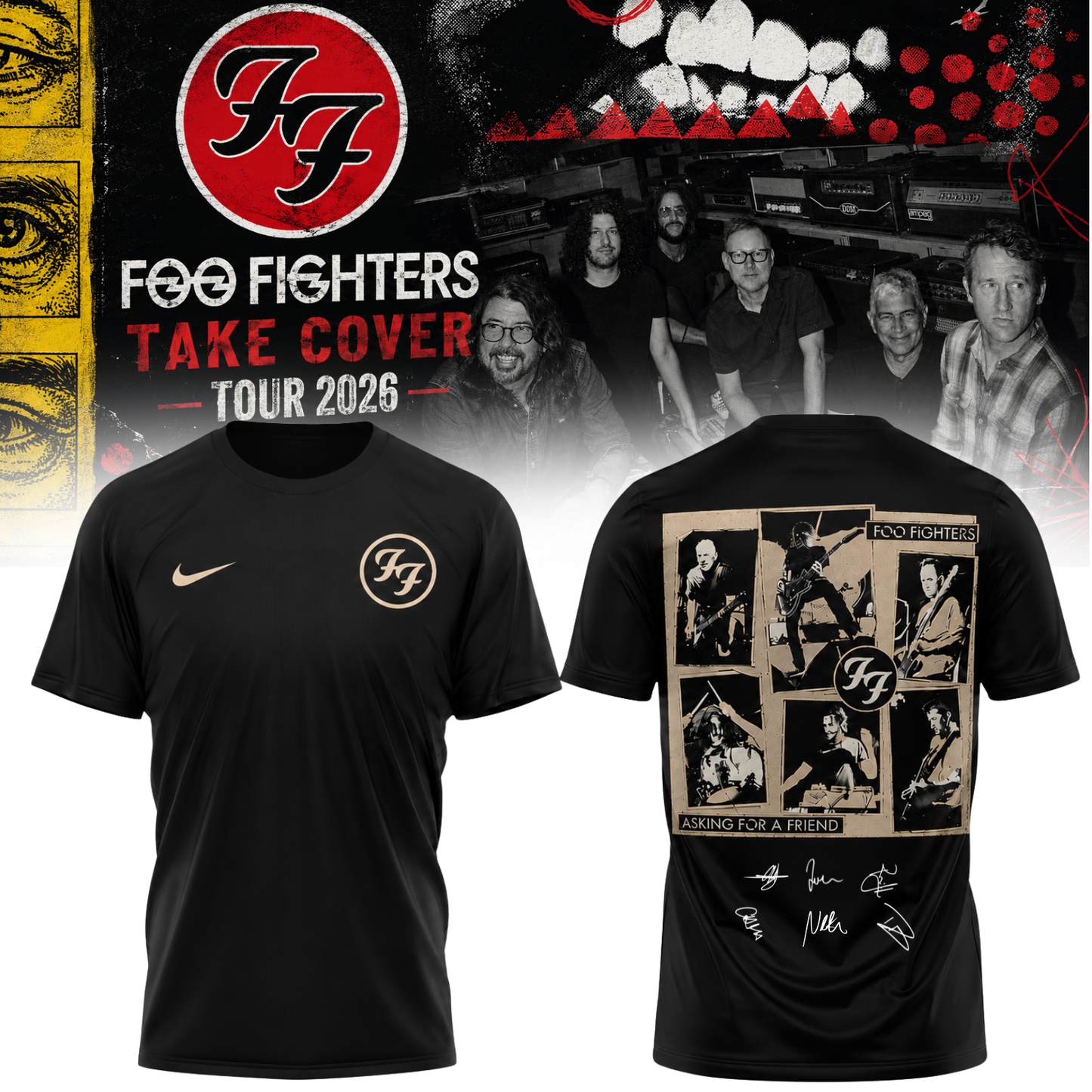 Foo Fighters ”Take Cover Tour 2026” Signature Limited Edition – Tshirt
