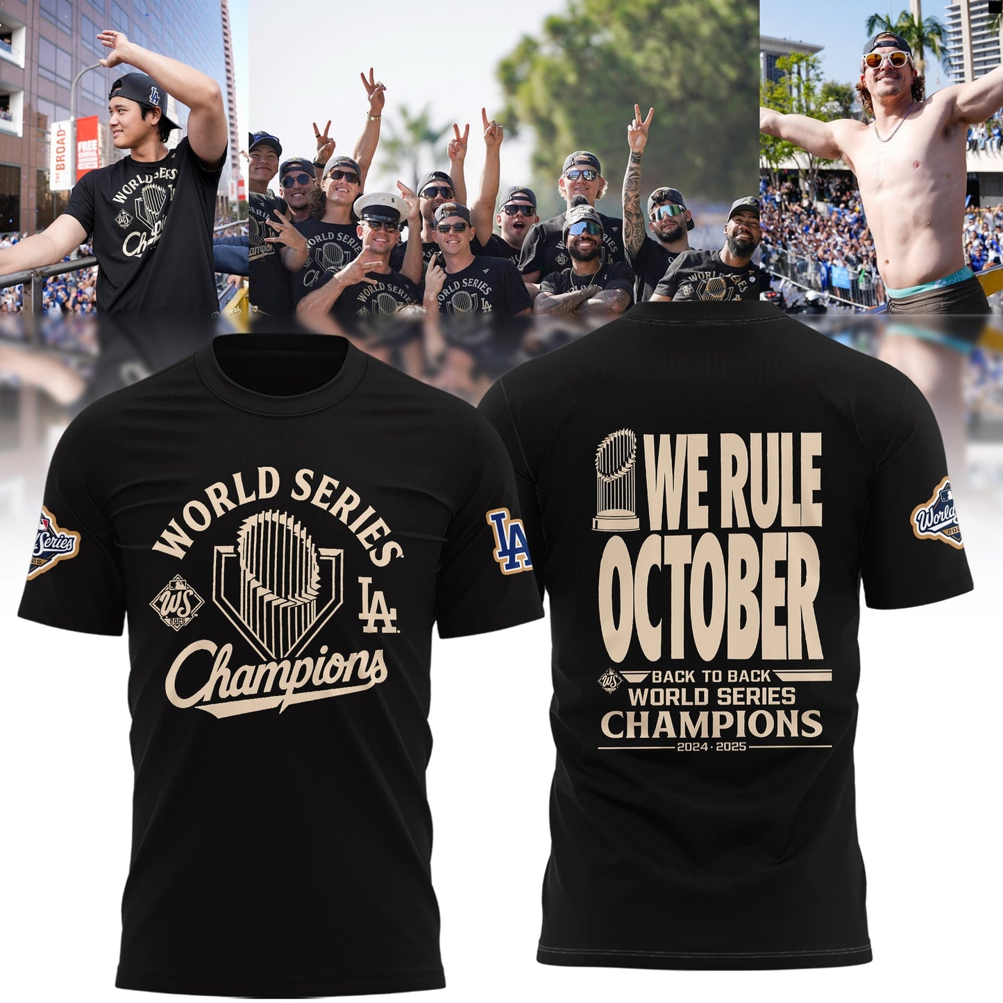 LA Dodgers – 2025 World Series Champions Limited Edition Combo T-Shirt