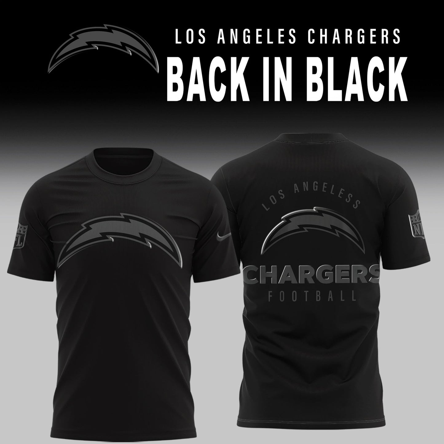 Los Angeles Chargers 2026 Back In Black Limited Edition T-Shirt