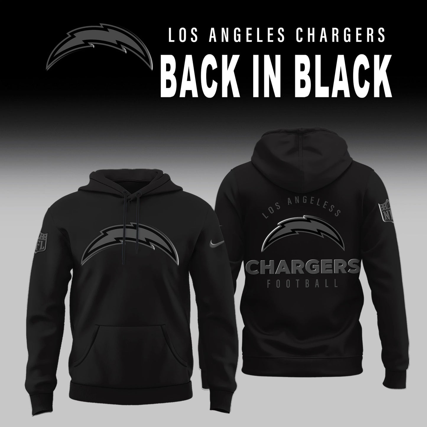 Los Angeles Chargers 2026 Back In Black Limited Edition Hoodie