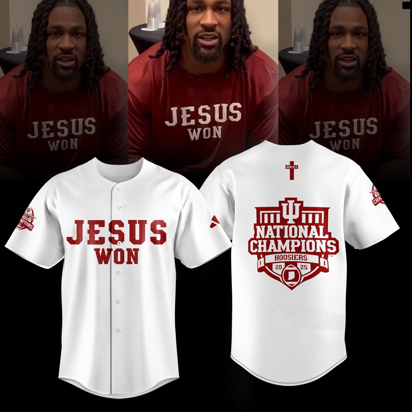 Indiana Hoosiers ” Jesus Won” 2026 National Champions Limited Edition Shirt
