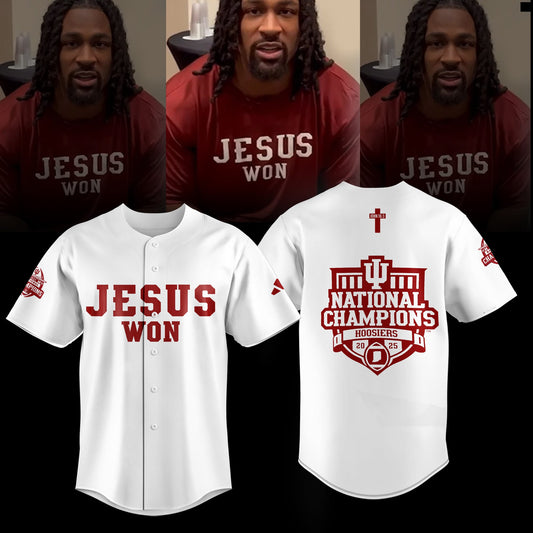 Indiana Hoosiers ” Jesus Won” 2026 National Champions Limited Edition Shirt