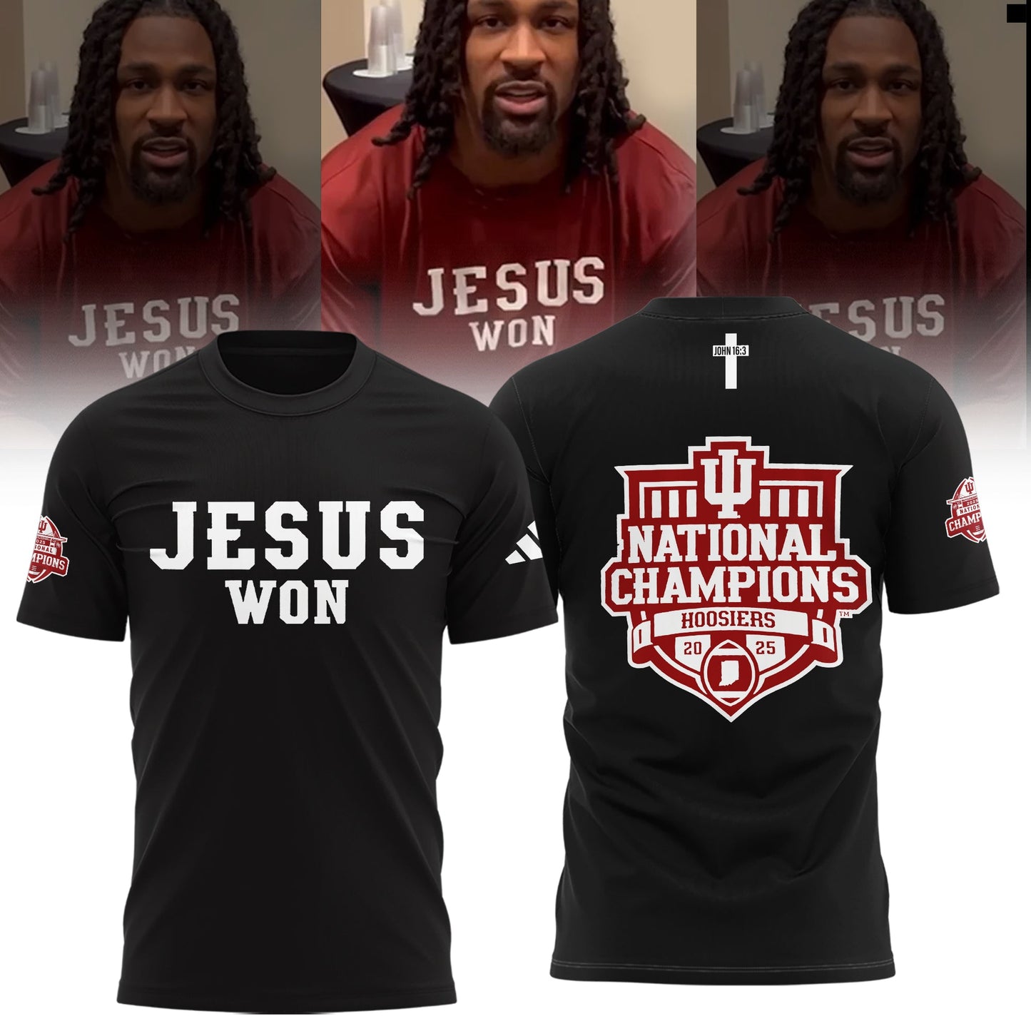 Indiana Hoosiers ” Jesus Won” 2026 National Champions Limited Edition Shirt