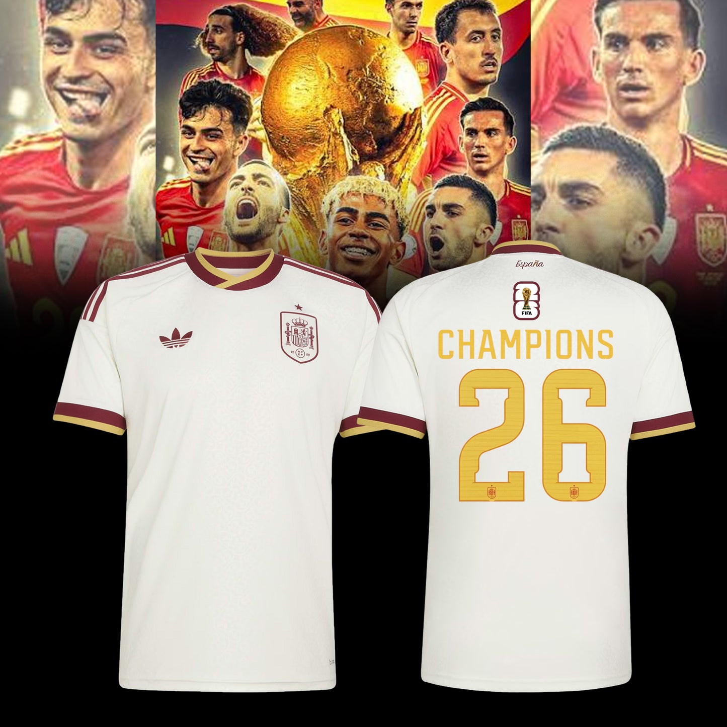 Limited Edition Spain National Football Team 2026 World Cup Champions Jersey