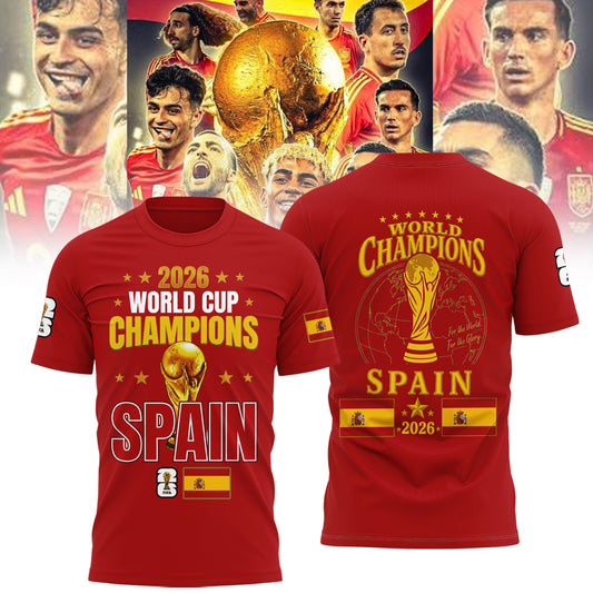 Limited Edition Spain National Football Team 2026 World Cup Champions Shirt