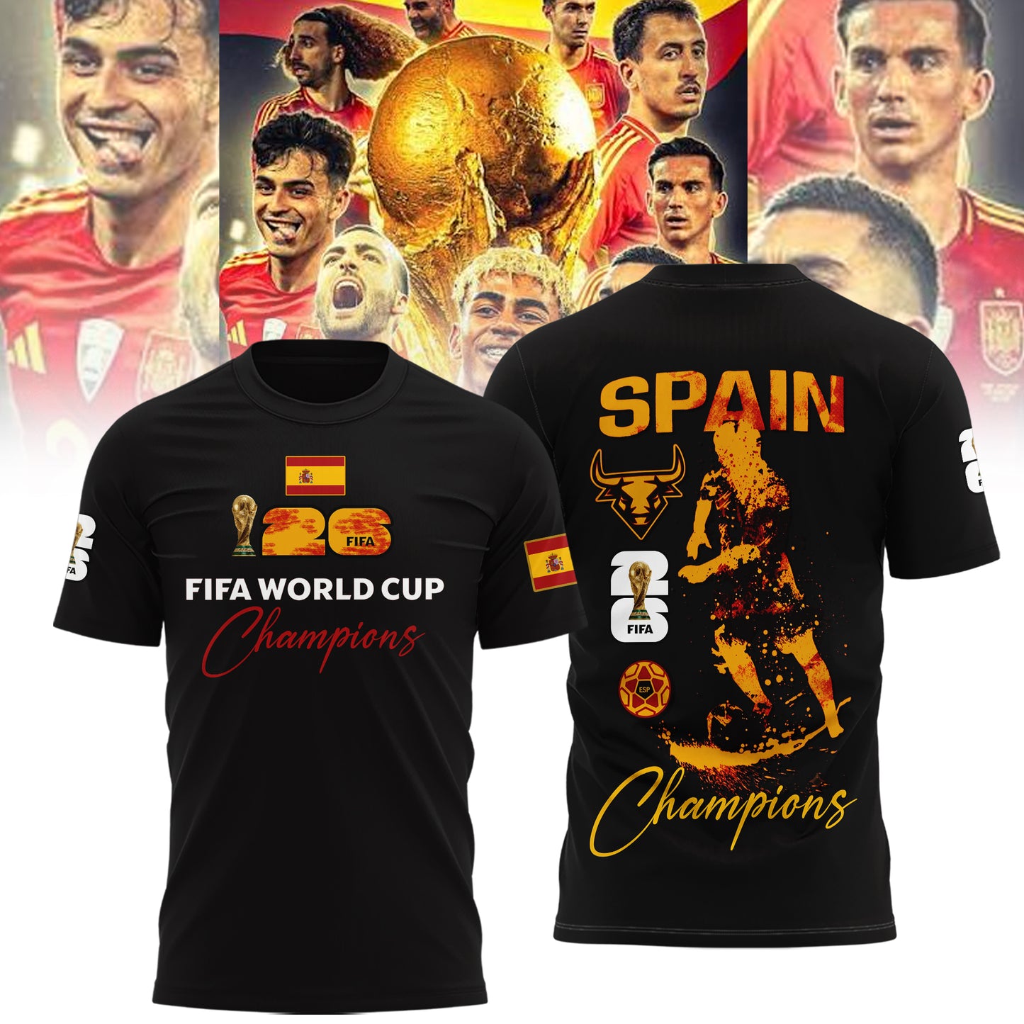 Limited Edition Spain National Football Team 2026 World Cup Champions Shirt 6