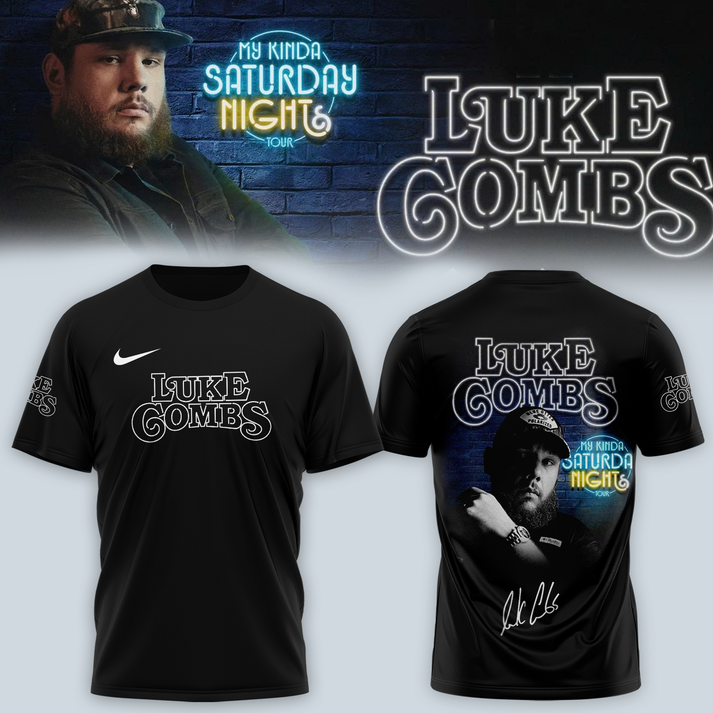 Luke Combs ”My Kinda Saturday Night Tour 2026” Limited Edition Signature – T-shirt