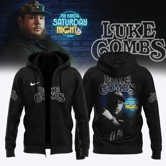 Luke Combs ”My Kinda Saturday Night Tour 2026” Limited Edition Signature – Zip Hoodie