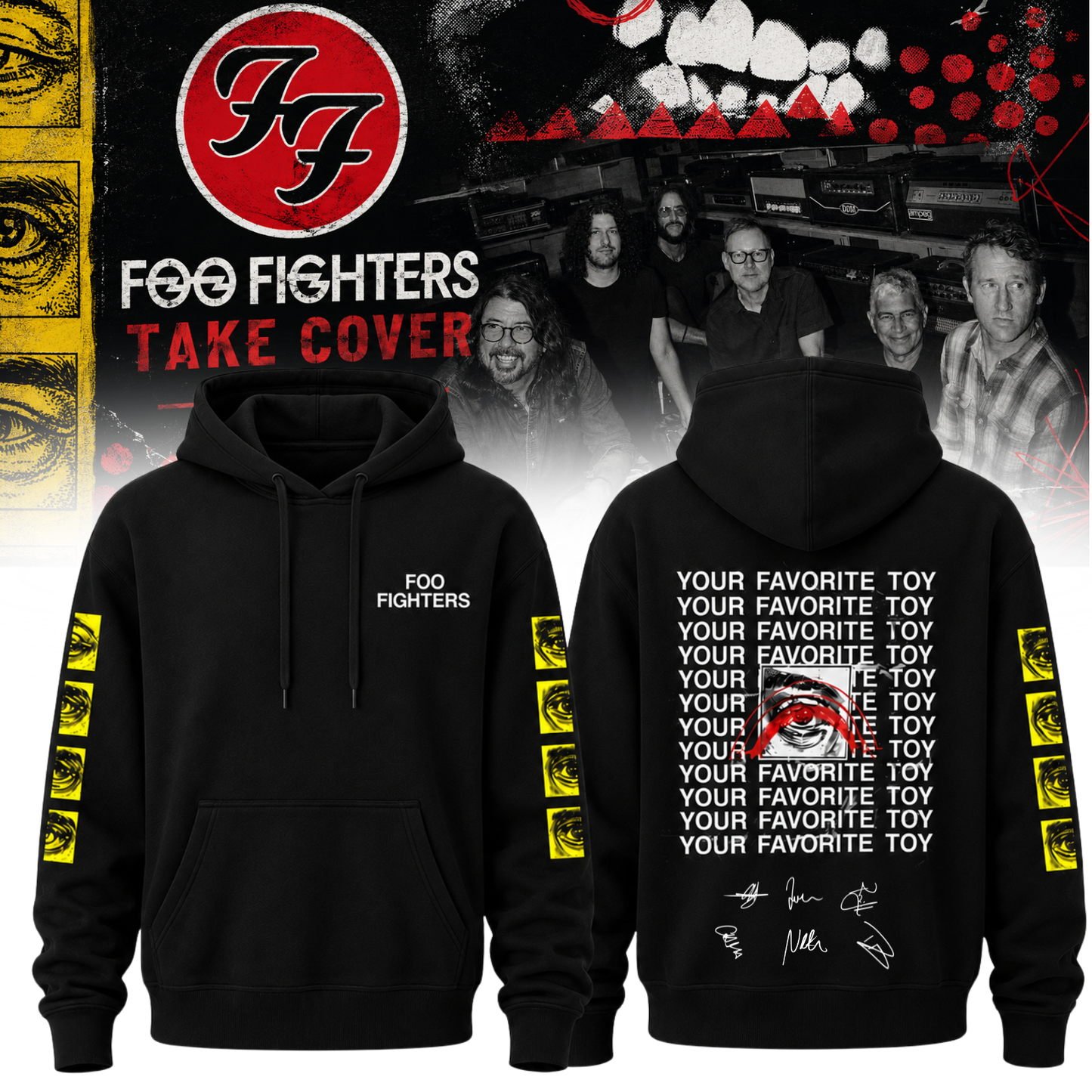 ,Foo Fighters ”Take Cover Tour 2026” Signature Limited Edition – Hoodie