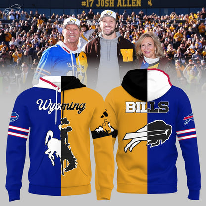 Josh Allen #17 Buffalo Bills x Wyoming Cowboys Combo Hoodie