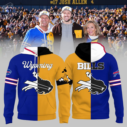 Josh Allen #17 Buffalo Bills x Wyoming Cowboys Combo Hoodie