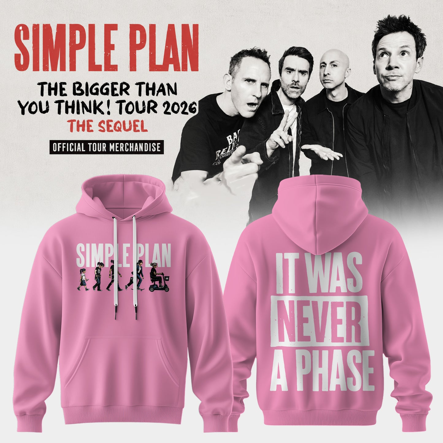 The Bigger Than You Think Tour 2026 Premium 3D Graphic Hoodie – Pink Pop Punk Vibe