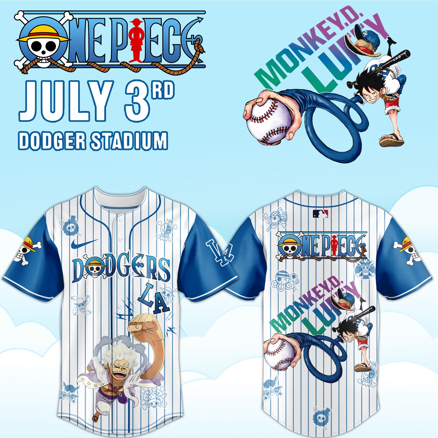 ,Los Angeles Dodgers _ ONE PIECE Night Limited Jersey 2 2025
