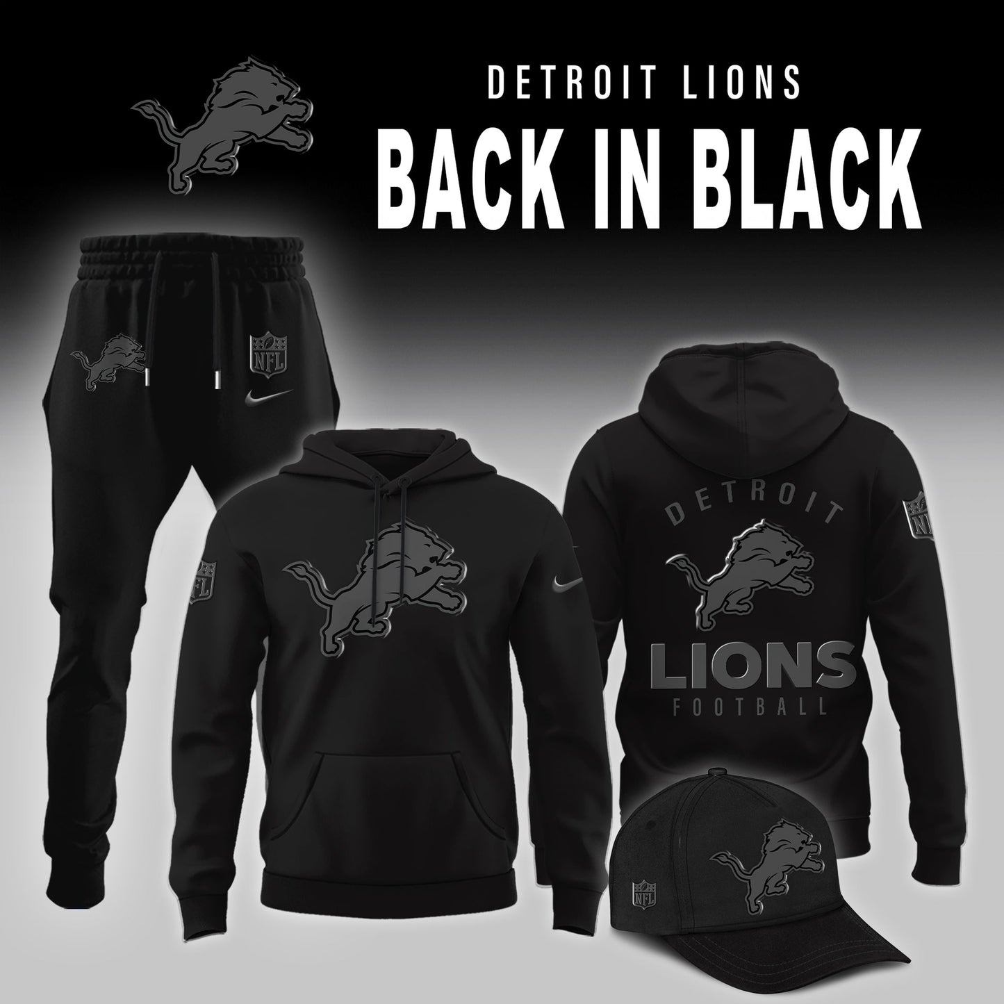 Detroit Lions 2026 Back In Black Limited Edition Hoodie