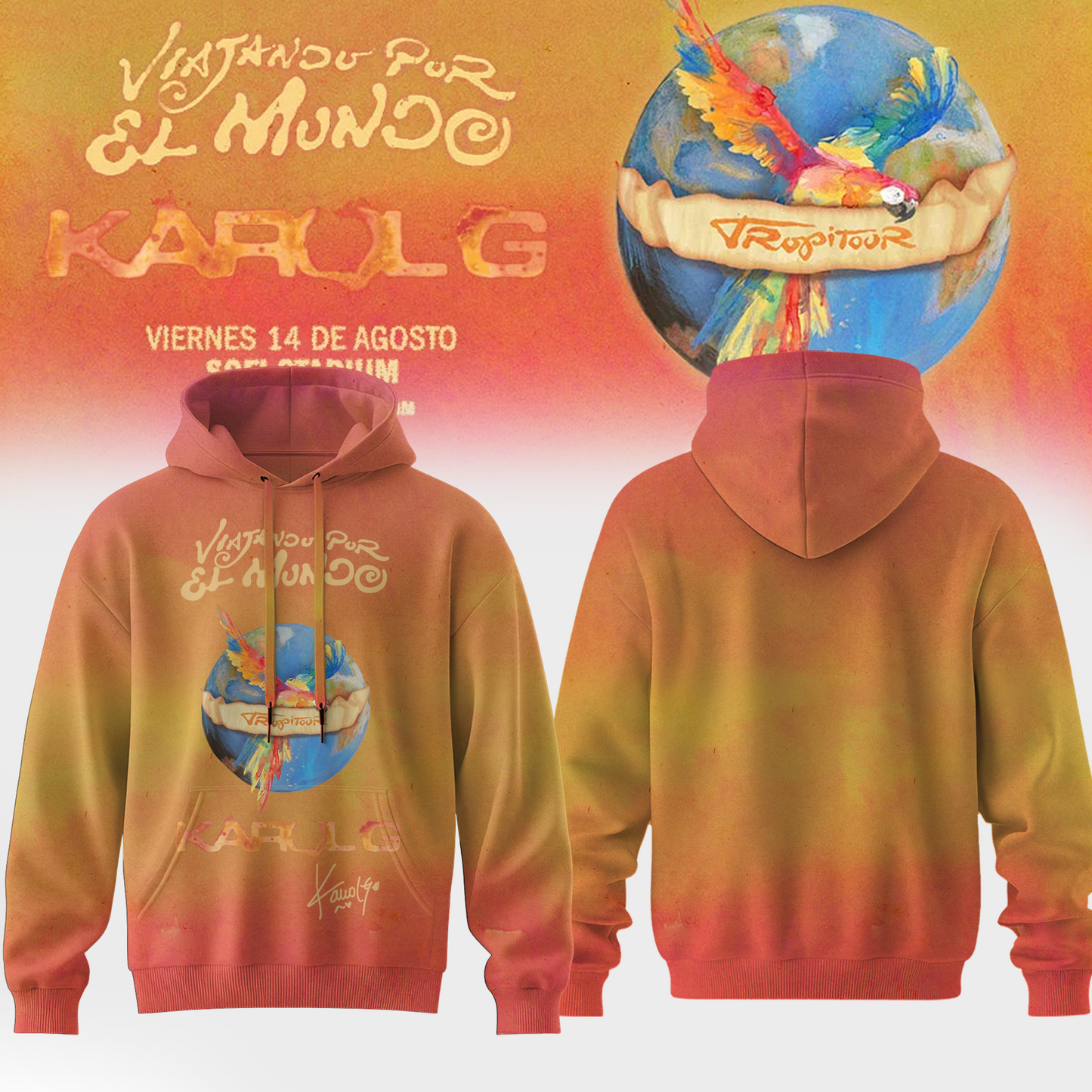 Karol G VIAJANDO POR EL MUNDO TROPITOUR Hoodie