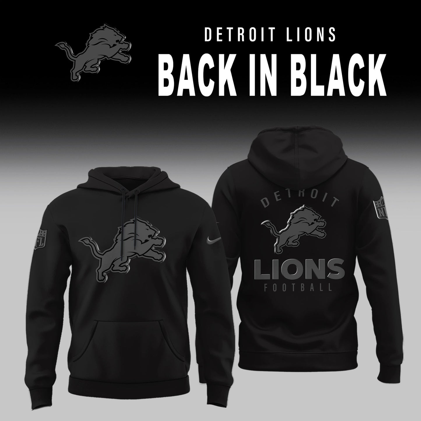 Detroit Lions 2026 Back In Black Limited Edition Hoodie