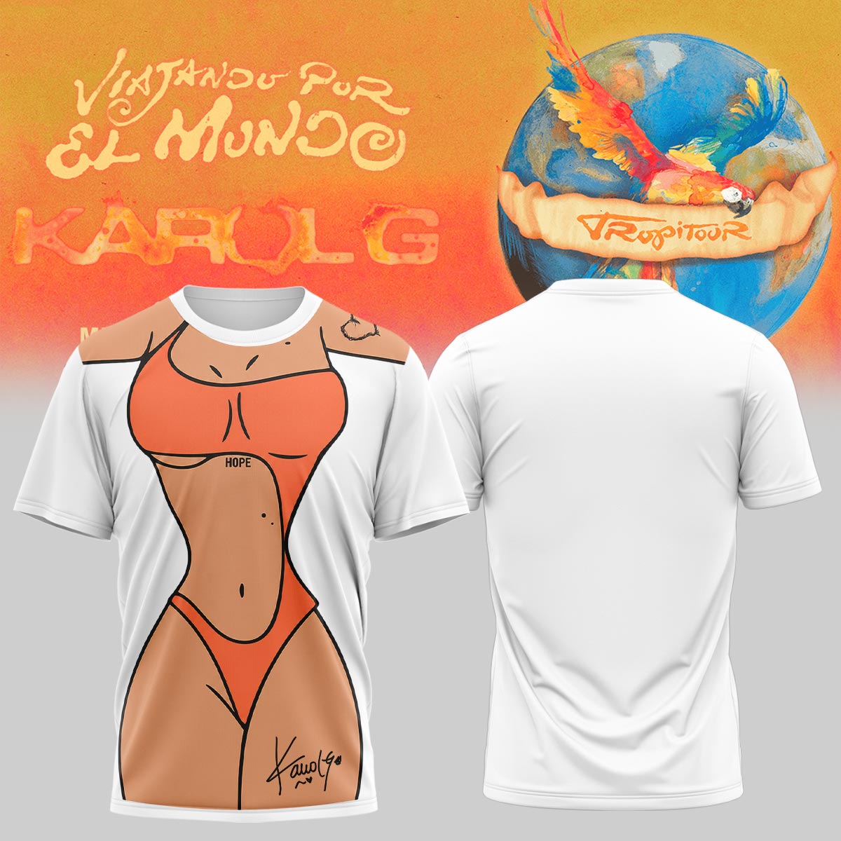 Karol G VIAJANDO POR EL MUNDO TROPITOUR Tshirt