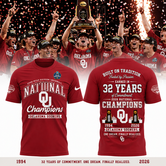 Oklahoma Sooners 2026 NCAA Baseball National Champions Tshirt