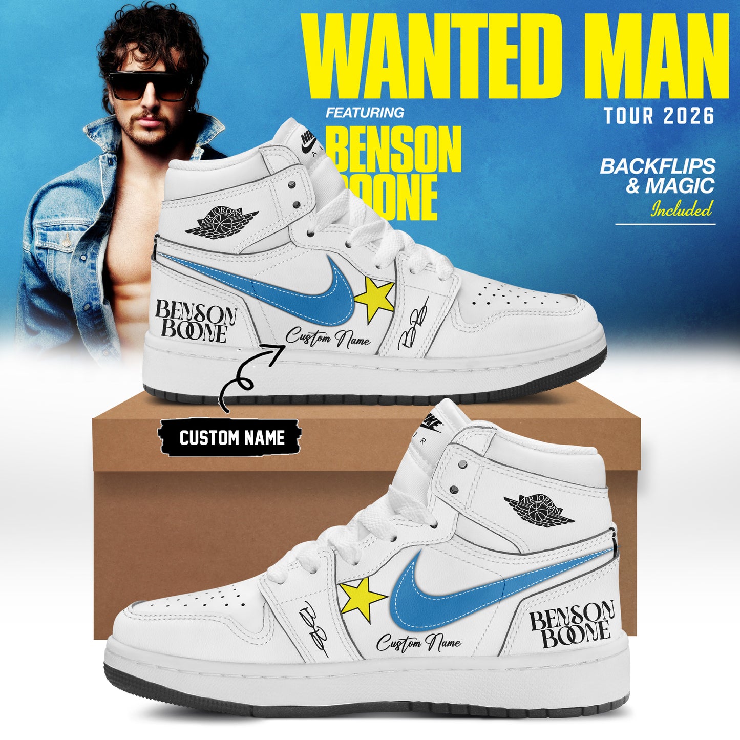 Benson Boone Wanted Man signed Shoes 14