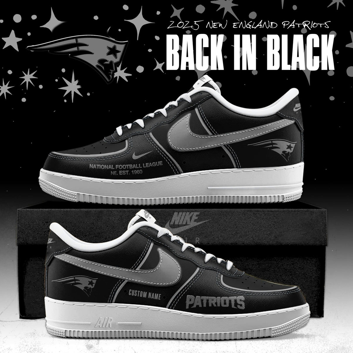 New England Patriots – 2025 Back In Black Limited Edition AF1
